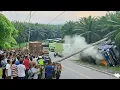 Lagu Rem Blong..! Truk Muatan 14 Ton Terguling di Jalur Bukit Kodok