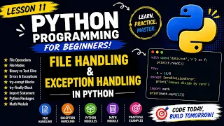 Python Programming for Beginners Lesson 11 File Handling Exception Handling Python Modules