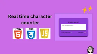 Real Time Character counter using HTML CSS and JavaScript JavaScript practice Project