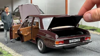 1:18 Mercedes-Benz 200 (W114/W115) 1968, Dark red brown - Norev [Unboxing]