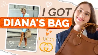 Real vintage find Lady Diana Gucci tote bag with bamboo handles from the 70 s