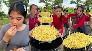 Cooking crispy fried potato with yummy sauce recipe