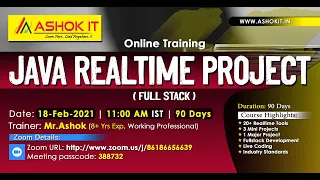 Java Real-time Project Fullstack Development By Mr Ashok Session - 02 Ashok IT