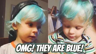 TWIN TODDLERS DYE HAIR BLUE!