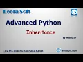 Advanced Python Tutorials OOP Concepts Inheritance by Madhu Leela Soft