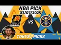 Phoenix Suns vs Denver Nuggets Pick 25 NBA Pick Prediction