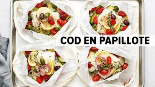 MEDITERRANEAN FISH RECIPE cod en papillote cod in parchment paper - so easy