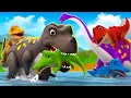 Download Lagu Brachiosaur to the Rescue: Saving T Rex from Crocodile Attack! Jurassic World Dinosaurs Fights