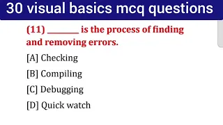 top 30 mcq questions on visual basics visual basic mcq questions