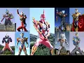 Lagu Ultraman: All Main Ultra Power-Up \u0026 Final Forms \u0026 Finisher | Glitter Tiga - Omega Valgeness Armor