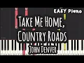 Download Lagu John Denver - Take Me Home, Country Roads (Easy Piano, Piano Tutorial) Sheet