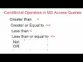 MS Access queries with conditions