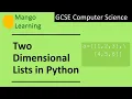 Two dimensional lists in Python