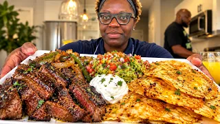 TOMAHAWK STEAK TACO NIGHT! 🌮| MUKBANG EATING SHOW!
