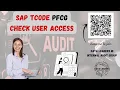 SAP TCODE PFCG Check user access