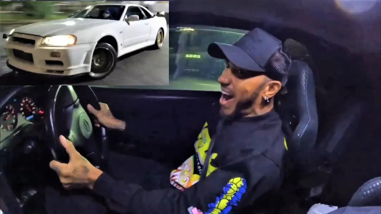 Lewis Hamilton Night Ride with SKYLINE R34 in Tokyo Expressway