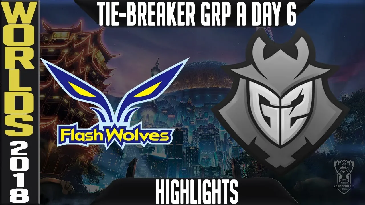 FW vs G2 TIE-BREAKER Highlights | Worlds 2018 Group A Day 6 | Flash Wolves(LMS) vs G2 Esports(EULCS)