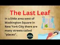 Lagu The Last Leaf | A Story in English | Improve English