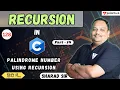 Palindrome Number using Recursion in C Programming Part-14 Recursion in C Language Tpoint Tech