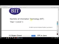 BIT-Semester1-Programming OOP Basics in Java
