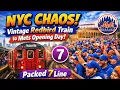 NYC CHAOS Vintage Redbird Train to Mets Opening Day Packed 7 Line to Willets Point 2026