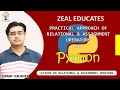 Relational and Assignment Operators in Python Python Tutorial in hindi Zeal Educates