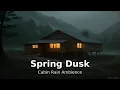 Spring Dusk at Wrenfield Hollow Rain on the Painterly Cabin Roof