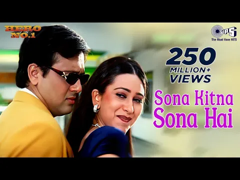 Download MP3 Sona Kitna Sona Hai | Govinda, Karisma Kapoor | Udit N \u0026 Poornima | Hero No.1 | 90's Hits