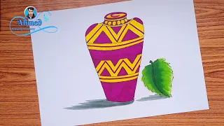 سم فازه بالتضاد اللوني رسم مزهرية بالتضاد اللوني 