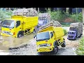 BIKIN HOT Dump Truck CANTER SOLVE SEVERELY Hino 500 Lading HOUT haalt ENGKEL Truck LAKA LANTAS Truck in