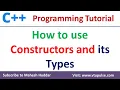 C Constructors Type of Constructors Programming example Area of Rectangle by Mahesh Huddar