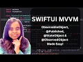 MVVM with SwiftUI Master ObservableObject Published StateObject ObservedObject