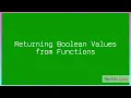 Returning Boolean values from function in javascript