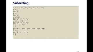 R Programming - Subsetting R Objects Basics by Johns Hopkins University