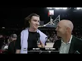 Josh Giddey Chicago Bulls courtside interview with Nathan Strempel at Australian Boomers vs NZ