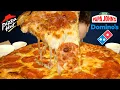 ASMR MUKBANG DOMINO S PIZZA HUT PAPA JOHNS EXTRA CHEESE PIZZA WITH RANCH