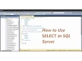 Select Statement In SQL Server