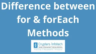 JavaScript Difference between for forEach Methods Looping Methods Iterate Over An Array