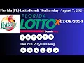 Florida Lotto Results Wednesday August 7 2024 Winning Numbers
