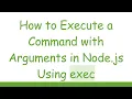 How to Execute a Command with Arguments in Node js Using exec
