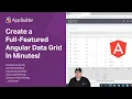 Create a Full Featured Angular Data Grid in App Builder in Minutes