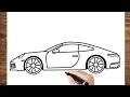 How To Draw A Porsche Car Easy Car Drawing Porsche 911