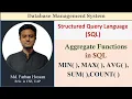 Lec 70 Aggregate Functions MIN MAX AVG SUM COUNT SQL DBMS Bangla Tutorial
