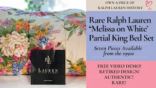 Unveiling Rare Ralph Lauren King Bed Set Demo - Retired Melissa on White