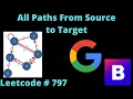 ALL PATH FROM SOURCE TO TARGET LEETCODE 797 PYTHON BACKTRACKING DFS SOLUTION