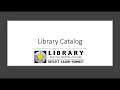 Using the Library Catalog
