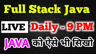 Full Stack Java LIVE New Live Series Started On Aadiandjava Freshers