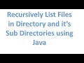 Recursively List Files in Directories and Sub Directories using Java