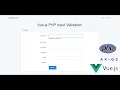 Vue js PHP Input Validation