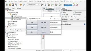 Java Stopwatch application by using design tools